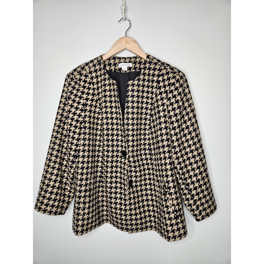 Coldwater Creek Blazer Jacket Women Neutral 20 / 22 Old Money Academia Preppy